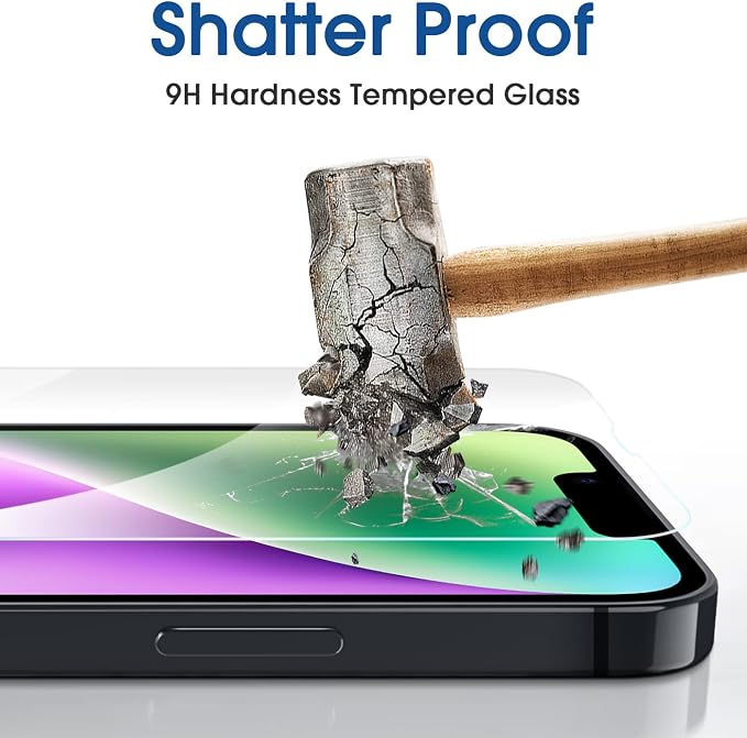 amFilm OneTouch for iPhone 14 Plus Screen Protector 6.7'' Tempered Glass | Auto-Alignment, 30s Install, Bubble Free, Scratch & Drop Protection, HD Clear, Camera Lens Protector, 2+2 Pack (14-6.7'') - Image 6