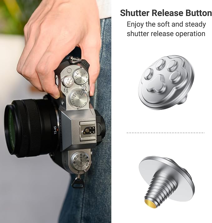 JJC Soft Shutter Release Button for Fujifilm X100VI XT50, Cute Cat's Claw | for Fuji Fujifilm X-M5 X-T5 X-T4 X-T50 X-T30 III II X-PRO3 X00VI X-E5 X-E4 X Half Leica Q3 43 Sony RX10 IV Nikon Z f Zf Df - Image 4