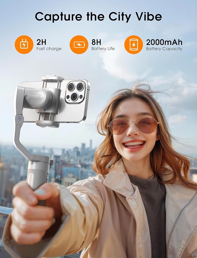 hohem iSteady XE Gimbal Stabilizer for Smartphone, 2023 3-Axis Phone Gimbal, Ultra-Light Foldable Stabilizer for Android and iPhone 14 Pro Max, One-Key Inception, Ideal for Travel Vlogging - Image 3
