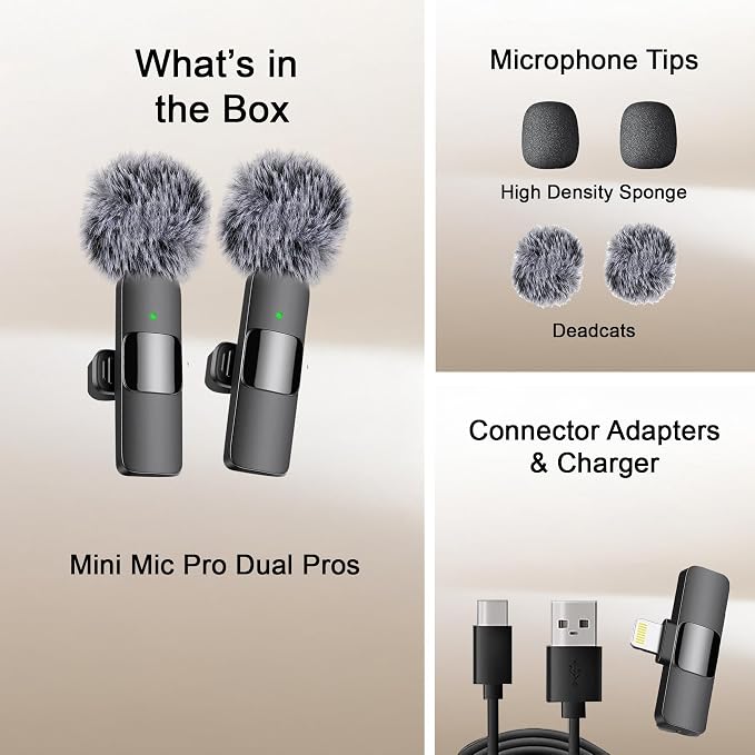 Mini Mic Pro (Latest Model – #1 Microphone for iPhone & Android, Wireless Mini Microphone, Clear Voice, Noise Cancelling, Lavalier Mic for TikTok, YouTube & Interviews (iPhone 14 & Below) - Image 6