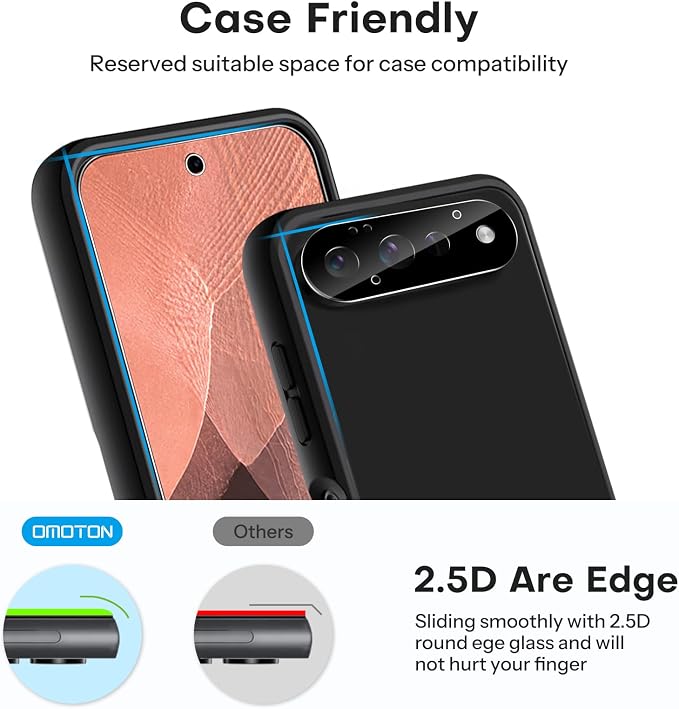 OMOTON 3+2 Pack for Google Pixel 11 Pro Screen Protector 6.3-inch | 3 Pack Tempered Glass Screen Protector&2 Pack Camera Lens Protector with Alignment Framework, Case Friendly(Not for 11/11 XL) - Image 6