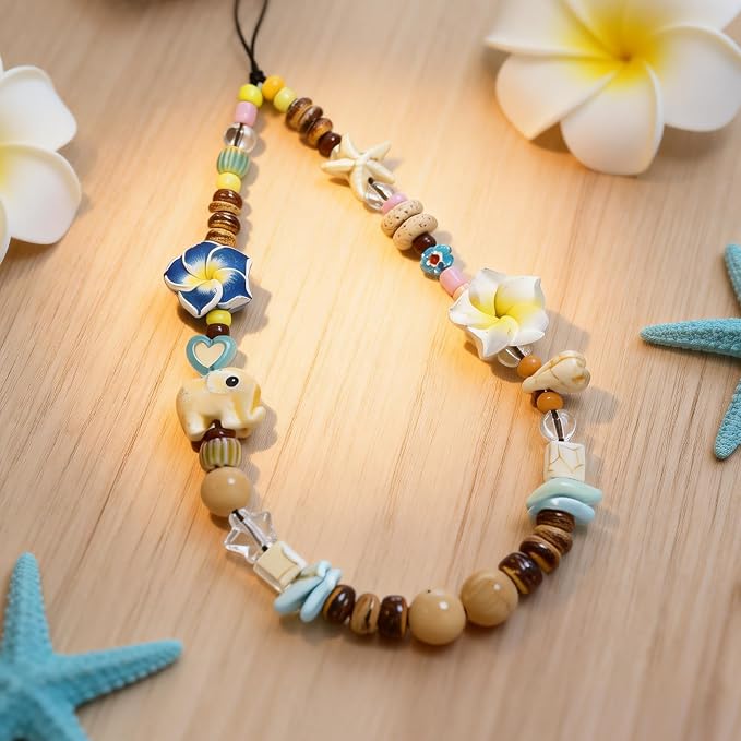 Cute Beaded Camera Wrist Strap for Phone, Digital Camera Charm Lanyard, Pearl Beaded Chain for Bag Keychain Gift - Image 5
