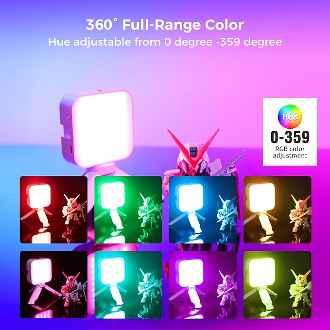 RGB Video Light, Magnetic Portable Fill Light with Clip for Phone/Laptop | LEEKAI P6 CRI 95+ 2500K-9000K, 2000mAh Rechargeable LED Camera Light for YouTube TikTok Zoom Meetings - Image 5