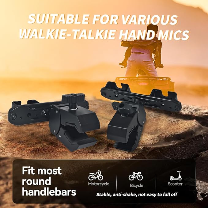 HYS Clamping Mechanism for the Handheld CB Radio/Marine Radio/Walkie Talkie/ Mobile Radio Shoulder Speaker Mic is Strong and the Quick-Release,Belt Clip& Round Knob Holder Base - Image 6