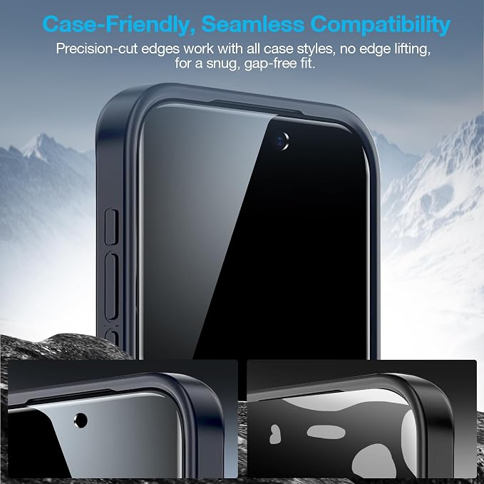 Fotbor [3+3 Pack Privacy Screen Protector for iPhone 17 Pro Max, 26° Anti-Spy & Blue Light Filter Tempered Glass with 3 Camera Lens Protectors, 3X Reinforced, Easy Alignment - Image 8