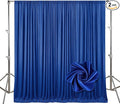 10ft x 10ft Deep Blue Backdrop Curtains for Parties, Polyester Fabric Backdrop Drapes with Rod Pockets for Weddings, Birthday, Photography, Mother's Day, Graduation Party Background Curtain, 2 Panels by Tisspoms