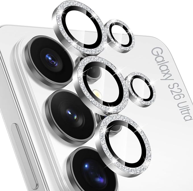 Tensea Compatible with Samsung Galaxy S26 Ultra Camera Lens Protector | 9H Tempered Glass Camera Cover Screen Protector Metal Individual Ring [Installation Tray][Case Friendly] by Tensea