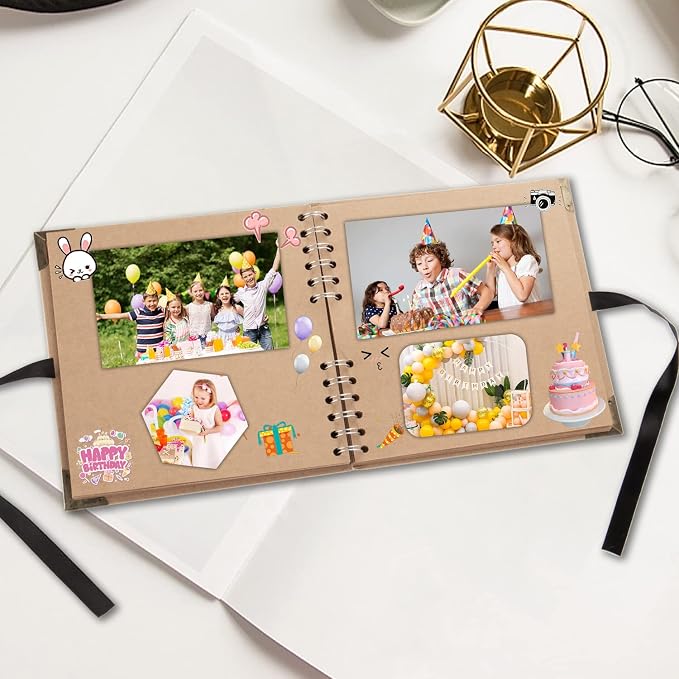 LOYALBOOK 8 x 8 inch DIY Scrapbook Album 60Pages For Wedding Family Photo | Nice Thick Sturdy&Well-Made Good Value Craft Parties Birthday Dinners Graduation Ceremonies Diplomas Storage - Image 5