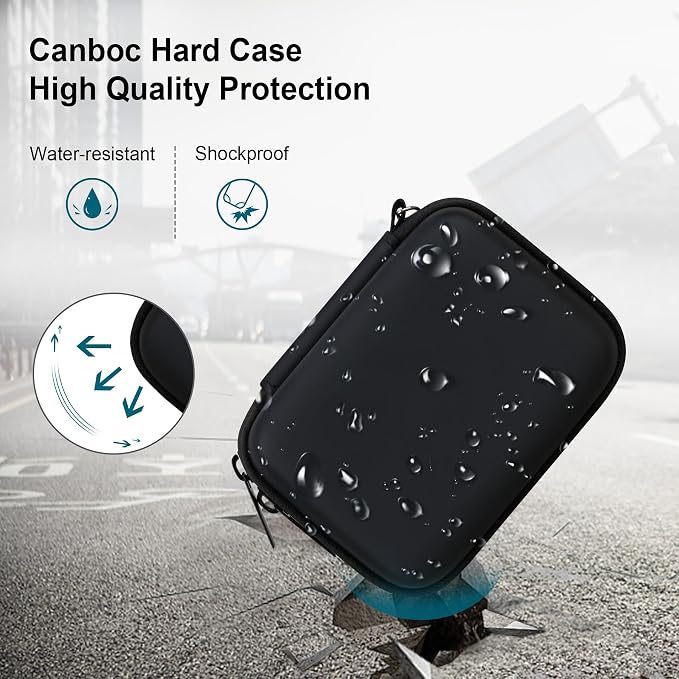 Canboc Carrying Case for KODAK PIXPRO C1 Friendly Zoom Digital Camera | For Canon PowerShot ELPH 360 HS A/ 360 HS/ 360/ IXY 650 Digital Camera, Mesh Pocket fit Cable, SD Card, Black (Case Only) - Image 4