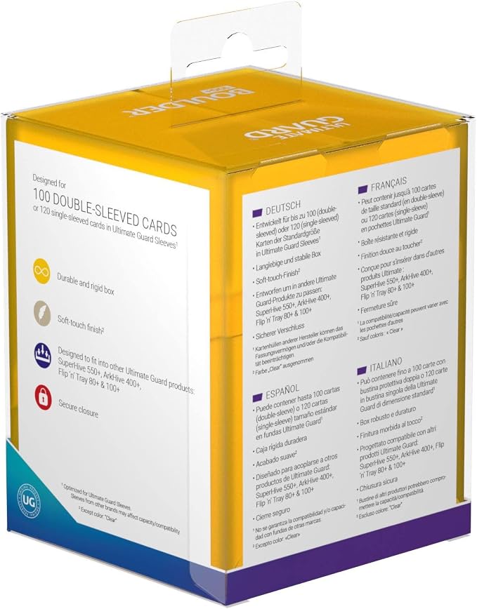 Ultimate Guard Boulder 100+ Classic, Deck Case for 100 Double-Sleeved TCG Cards, Amber, Secure & Durable Storage for Trading Card Games, Soft-Touch Finish - Image 9