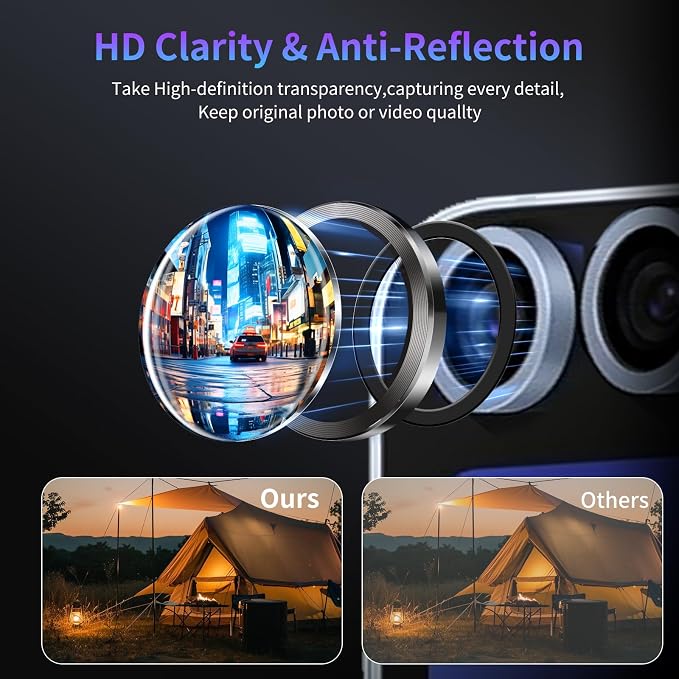 Camera Lens Protector for Samsung Galaxy Z Flip 6,1 Pack | Tempered Metal Glass Camera Cover Film,HD Clear,Anti-Scratch Lens Screen Protector Film,Case Friendly,Black Titanium - Image 3