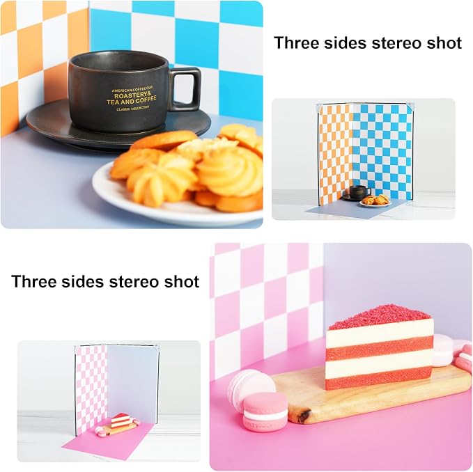 Meking 9Pcs 18Patterns Product Photography Backdrops Photo Backdrop Boards | Colourful Grid Photoshoot Background for Jewelry,Cosmetic,Makeup and Other Small Product Photography (16.5X11 inch) - Image 6