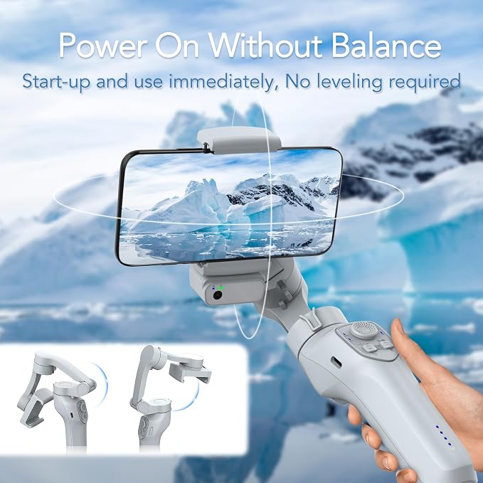 3-Axis Phone Gimbal with Magnetic AI Active Tracker,Gimbal Stabilizer for Smartphone with Fill Light,Phone Stabilizer for Video Recording,Gimbal for Android&iPhone,TikTok YouTube Vlogging Kit - Image 5