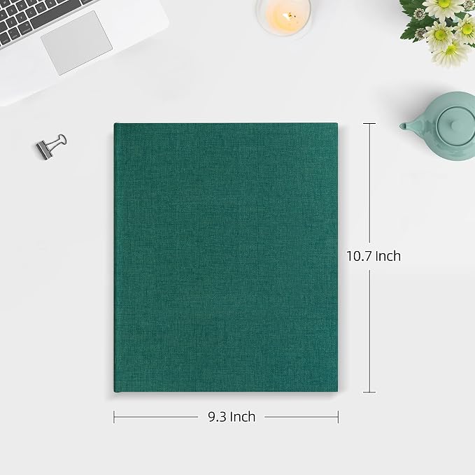Mublalbum 2 Pack Small 8x10 Photo Album, 52 Pockets, Linen Cover,Dark Green | Linen Cover, Portable Mini Picture Book, Holds 52 Vertical Pockets for Artwork Postcards, Picture Storage - Image 2