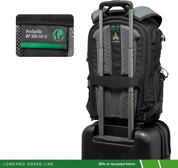 Lowepro ProTactic BP 350 AW III Camera Backpack, 4-point Access, Professional Camera Bag, DSLR/Drones/Mirrorless, Up to 14" Laptop, Rain Cover, for Photographer,Videographer, Volume 17L - Image 7