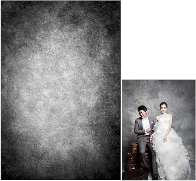 8x10ft Abstract Black Gray Portrait Photography Backdrops Photo Studio Prop Background for Children Adult by HMTFOTO