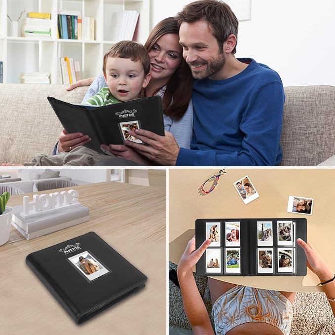 Veicevol 288-Pocket 2x3 Photo Album for Instax Mini and Polaroid, Black | PU Leather Cover Keeps, Fits Instax Mini and Polaroid 2x3 Photos, Protects Travel, Wedding and Family Memories - Image 8