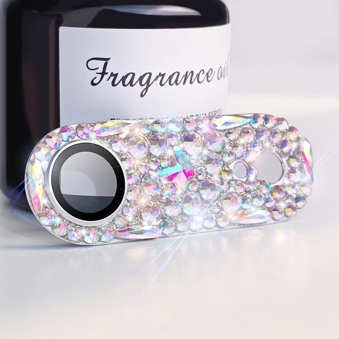 Bling Diamond Camera Lens Protector Compatible with iPhone 17 Air, Metal Glitter Gem Camera Cover，9H Tempered Glass lens full Screen Sparkle Rhinestone Protector by Cavdycidy
