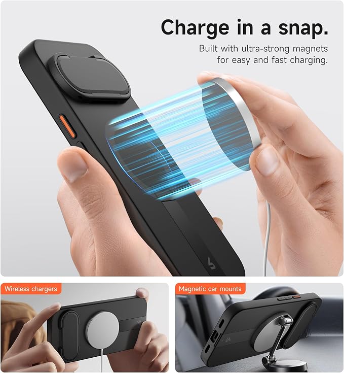 SURITCH for Google Pixel 11 Pro XL Phone Case, Compatible with MagSafe, Protective Cover with Camera Cover & Adjustable Metal Kickstand for Pixel 11 Pro XL 2026 -Black - Image 5