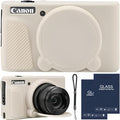 Camera Case for Canon PowerShot SX740/ SX730 Digital Camera, SX740 HS Case | Soft Silicone Protective Case Removable Lens Cover, Comes with 2 Screen Protectors and 1 Wrist Strap. (Mist White) by SZHSYJY
