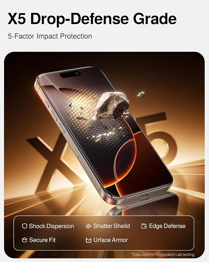 SMARTDEVIL 2 Pack Tempered Glass for iPhone 16 Pro Screen Protector | SmartPull Box Bubble-Free Instant Install Applicator, 9H Military-Grade Protection, Case-Friendly - Image 5