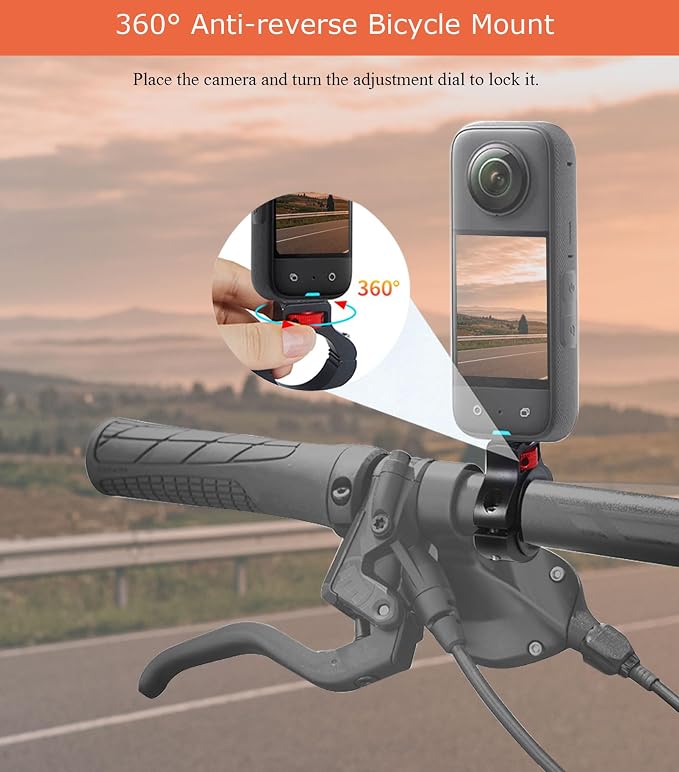 Niewalda Aluminum Bike/Motorcycle Handlebar Mount, 360° Rotary | Action Camera Mount for Vlogging, Compatible with GoPro, Insta360, DJI & Fill Light, Anti-Reverse Reinforced Design - Image 6
