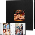 4x6 Photo Album Holds 240 Photos Writing Space, PU Leather, Black | Clear Acid-Free Sleeves, Memo Writing Areas, Front Display Window, Baby, Wedding, Travel & Family Picture Keepsakes by Xfveiwoo