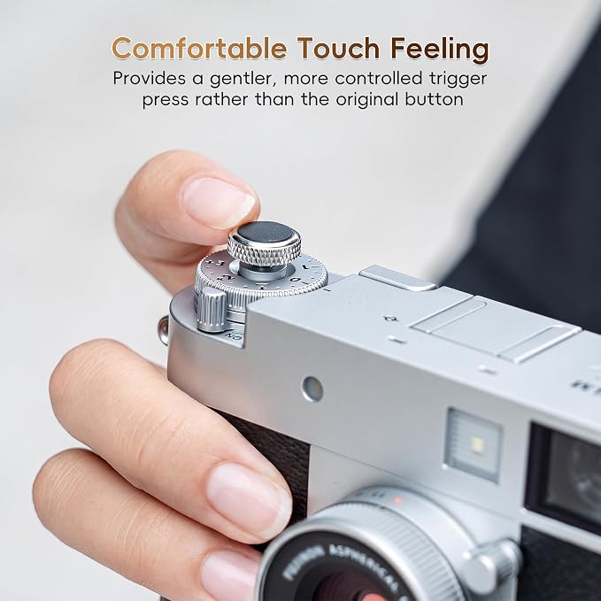 JJC Camera Soft Shutter Release Button for Fuji Fujifilm Leica Nikon Sony | Silver Shutter Button for Fujifilm X100VI X-T50 X-T30 III II X-T5 X-E5 X-M5 X Half Leica Q3 M10 M9 Nikon Zf Df F3 Sony RX10IV - Image 4