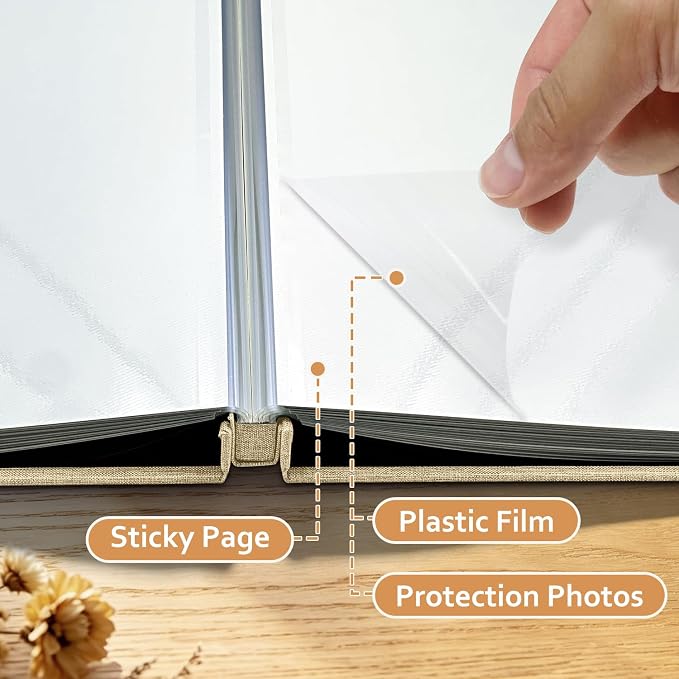 Large Photo Album Self Adhesive Scrapbook Album for 4x6 5x7 8x10 Pictures DIY Photo Book as Scrapbooking Supplies Kits, Birthday Gifts for Women Mom Wedding Baby Family Travel - Image 5