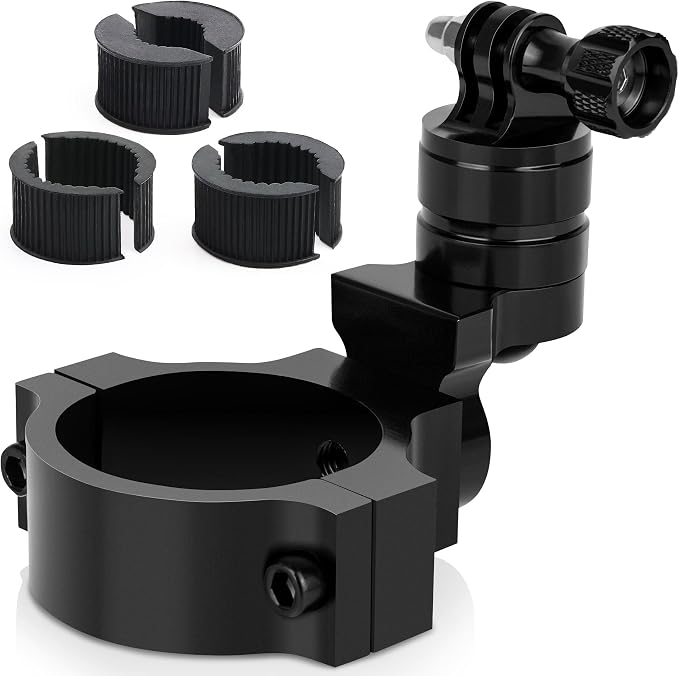 Chelhead Camera Mount Holder UTV ATV Fit for GoPro Hero, SJ, DJL, Insta360 | Aluminum Roll Bar Clamp With 360° Rotation,Fits 1, 1.5, 1.75 And 2 Inch Tubes On UTVs Polaris, Can-Am, Kawasaki, Yamaha, Boat by Chelhead