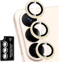 for Samsung Galaxy S26 Plus Camera Lens Protector, Individual Metal Ring Tempered Glass Lens Cover, [Strong Adsorption] Scratch Resistant Ultra-Thin HD Clear Lens Cover, 1 Set-Gold by Btscase