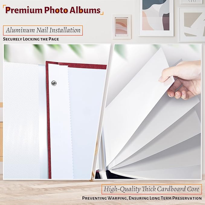 Artfeel Photo Album Self Adhesive Scrapbook,60 Pages Large Photo Book for 4x6,5x7,8x10 Pictures,DIY Album for Baby Wedding Family Travel Birthday,with Metallic Pen and Scraper - Image 4