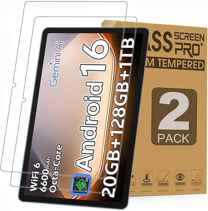 2 Pack Screen Protector for SHARECLOUD P10/Frameflow P10 Tablet 10.1 inch,Tempered Glass Film Guard for ECOPAD THTH-K12C 10.1/Suicoey P30/YLEEBG P30/Lebsytb P30 2025 Tablet 10.1" by HminSen
