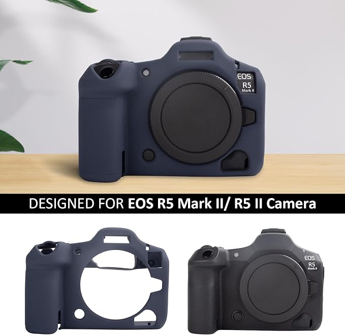 MUZIRI KINOKOO Silicone Case Compatible for Canon EOS R5 Mark II Digital Camera, Soft Rubber EOS R5 Mark II/EOS R5 II Protective case Cover with Anti-Slip Design - Blue - Image 2