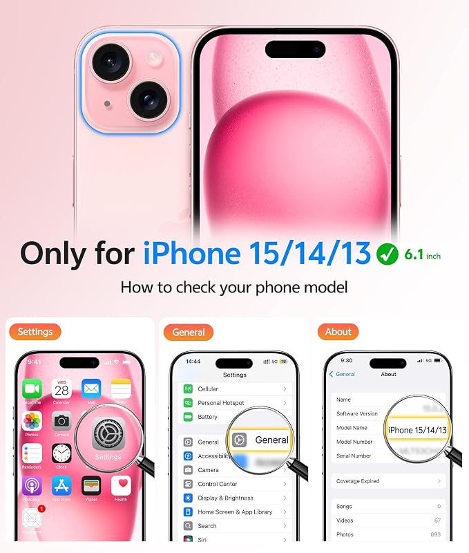 FNTCASE for iPhone 15/14/13 Case, Fit for Magsafe, Glass Screen Protector | Translucent Matte, Magnetic Phone Cases, 14FT Military Grade Drop Protection, Slim Shockproof Protective Cover, Hot Pink - Image 2