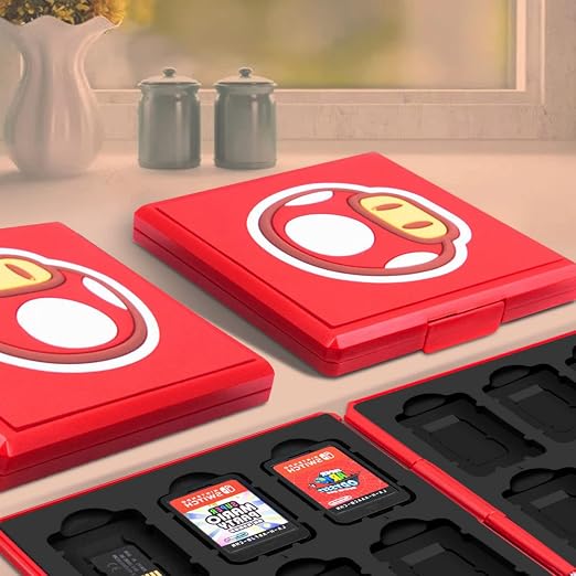 doepeBAE Game Card Case for Nintendo Switch,Portable Game Card Holder,Hard Shell Storage Case,Large Capacity Switch Card Organizer with 12 Card Slots (R Red) - Image 5