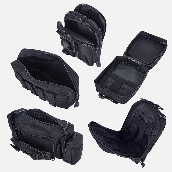 Universal Tactical Car Seat Back Organizer Bag Tactical Molle Vehicle Organizers Panel Vehicle Protector Organizers with 5 Detachable Pouches for Car Truck Ford Jeep (Black) - Image 6