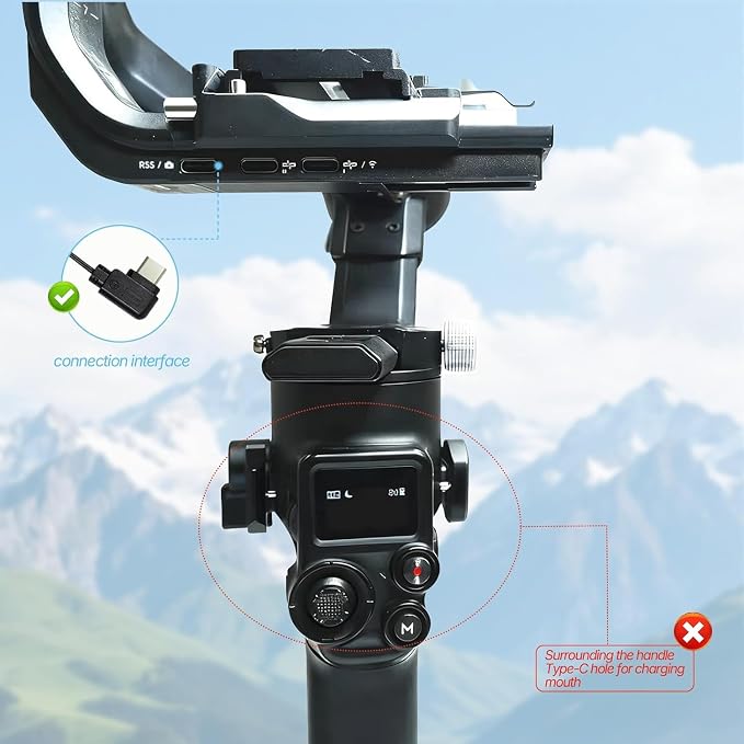 Camera Control Cable Cord,for DJI RS4 Pro, RS4 Mini, RS4, RS3 Pro, RS3, RS3 Mini, RSC2, RS2 Gimbal Stabilizer for Sony Canon Nikon Panasonic Fuji Olympus Camera USB Type C to Type C Right Angle Multi - Image 9