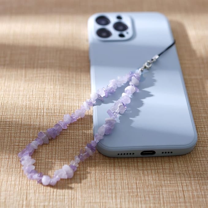 Phone Charms Chain Strap CelllPhone Lanyard Wrist Strap Natural Gem Stone Charms for Phone Women Girls(3) - Image 2