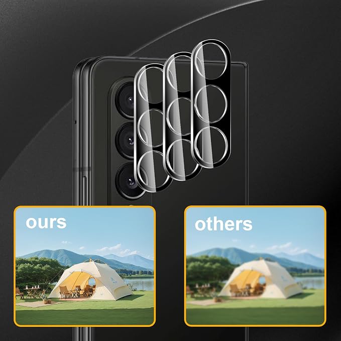 3 Pack Camera Lens Protector for Samsung Galaxy Z Fold 4 | Tempered Glass,Anti-Fingerprint,9H Hardness,Scratch Resistant,Easy to Install,Bubble Free,HD Clarity - Image 6
