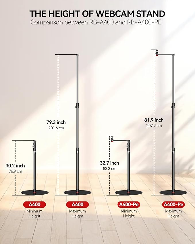 IFOOTAGE RB-A400-PE Projector Stsand,79.4" Round Base Monopod Stand | Floor Stand with Projector Bracket & Ball Head, 15.7" Round Base, 22 lb Load Capacity, 1/4" & 3/8" Mount for Light, Camera - Image 3