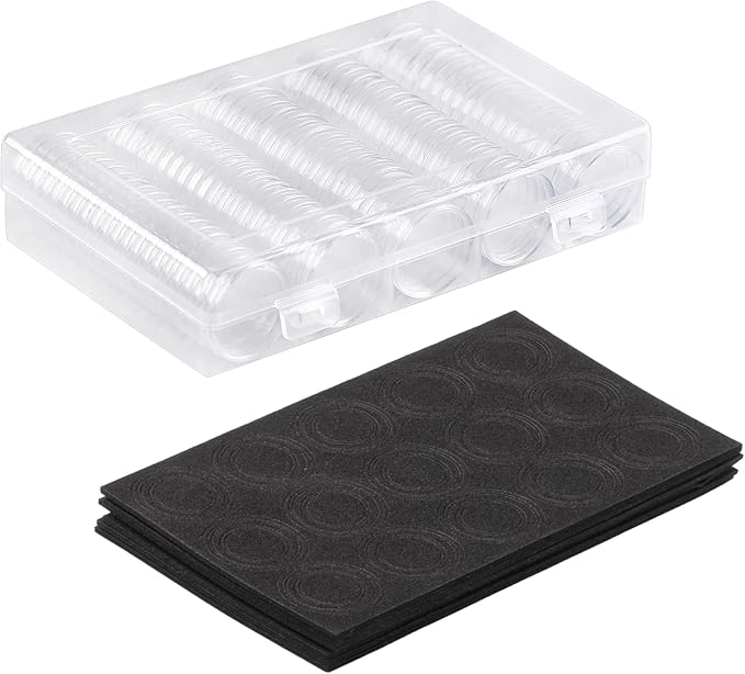 SPLF 100 Pieces 30mm Coin Capsules and 5 Sizes (17/20/25/27/30mm) Protect Gasket Coin Holder Case with Plastic Storage Organizer Box for Collection Supplies - Image 8
