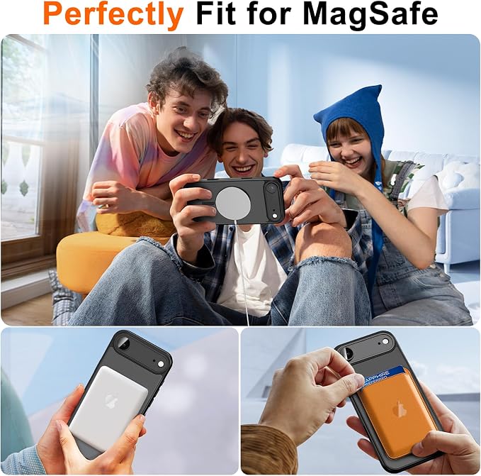 for iPhone Air Case with Privacy Screen Protector, Black | Full Camera Protection, Magnetic, Compatible with MagSafe, Translucent Matte Shockproof Phone Cover for iPhone 17 Air - Image 5