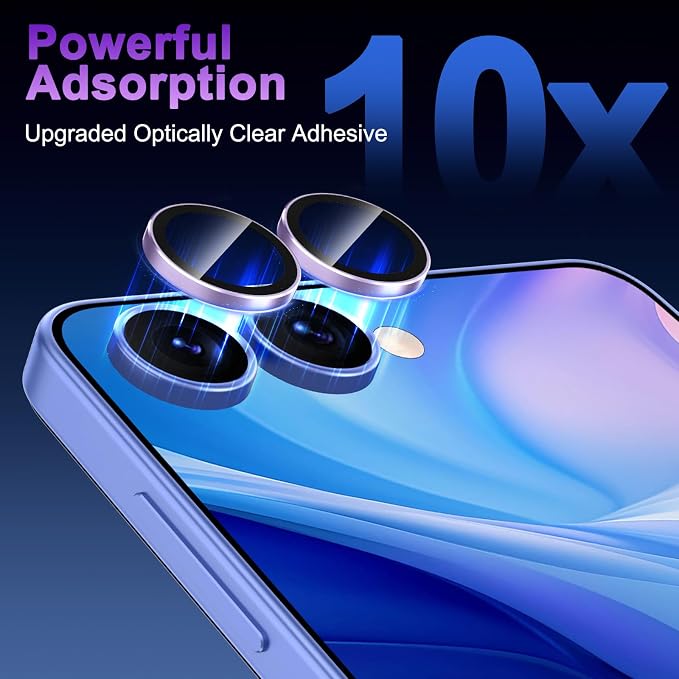 Meshine for Samsung Galaxy Z Flip 7 Camera Lens Protector,Scratch Proof,Strong Adsorption,9H Hardness with Metal Ring Camera Cover,Ultra Thin Case Friendly, Accessories Lens Protector,Light Purple - Image 5