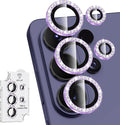 for Samsung Galaxy S26 Ultra Camera Lens Protector, Individual Metal Ring Tempered Glass Lens Cover, [Strong Adsorption] Scratch Resistant Ultra-Thin HD Clear Lens Cover, 1 Set-Purple Diamond by Btscase