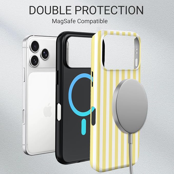 TPU Phone Case for iPhone 17 Pro Max, MagSafe Wireless Charging Compatible, Shockproof Slim Fit Protective Cover with Anti-Yellowing & Raised Camera Protection (Stripes 5, iPhone 17 Pro Max(6.9")) - Image 6