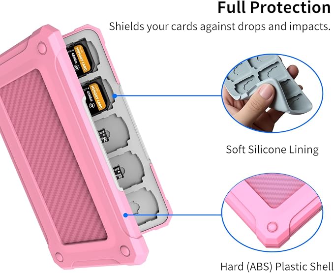 Memory Card Case with 40 Card Slots for SD and Micro SD Cards | Portable SD Card Holder, Hard ABS Shell with Soft Silicone Lining, Precise Card Slots,Magnetic Closure for daily travel - Image 3