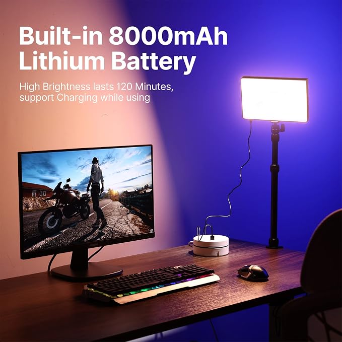 Ulanzi LT003 RGB LED Video Panel Light, 15W Big Panel 2500-9000K 8000mAh | Cri>95 360 Full Color, With Cct, Light Effects Bi- Color Modes, 120-Minute Battery Life For Content Creator Live Broadcast - Image 8