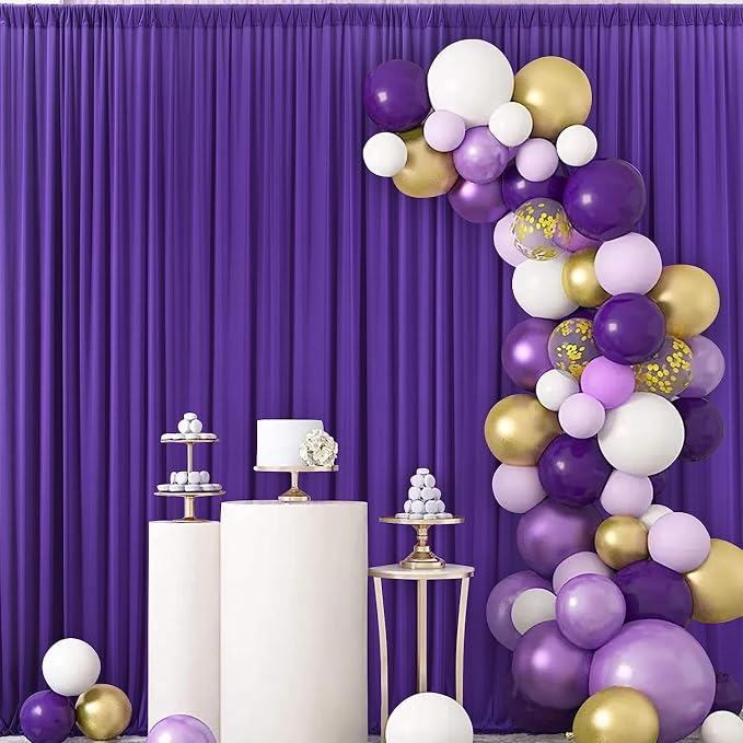 10x8 ft Wrinkle Free Purple Backdrop Curtains for Parties, Tihck Fabric Backdrop Drapes for Mermaid Birthday Wedding Photography Background Baby Shower Home Decor - Image 7