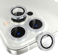 Choiche for iPhone 14 Pro/iPhone 14 Pro Max Camera Lens Protector | Ultra HD, Bling 9H Tempered Glass Camera Cover Screen Protector Metal Ring Decoration Accessories (Diamond-Silver) by Choiche